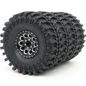 4x RC 1.9 Tires 121mm Tyres & 1.9 Beadlock Wheels Rims For RC Mud Crawler SCX10 - Picture 1 of 6