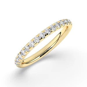 E/VS, Lab-Grown Round Cut Diamond Half Eternity Ring in 18K Yellow Gold - Picture 1 of 22