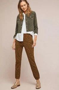 Sanctuary x Anthropologie Tier Leopardenmuster Reißverschluss Knöchelhose Größe XS NEU $ 120 - Bild 1 von 4