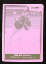 Zach Duke 2006 Bowman Chrome Magenta Printing Plate Serial #d 1/1 Pirates