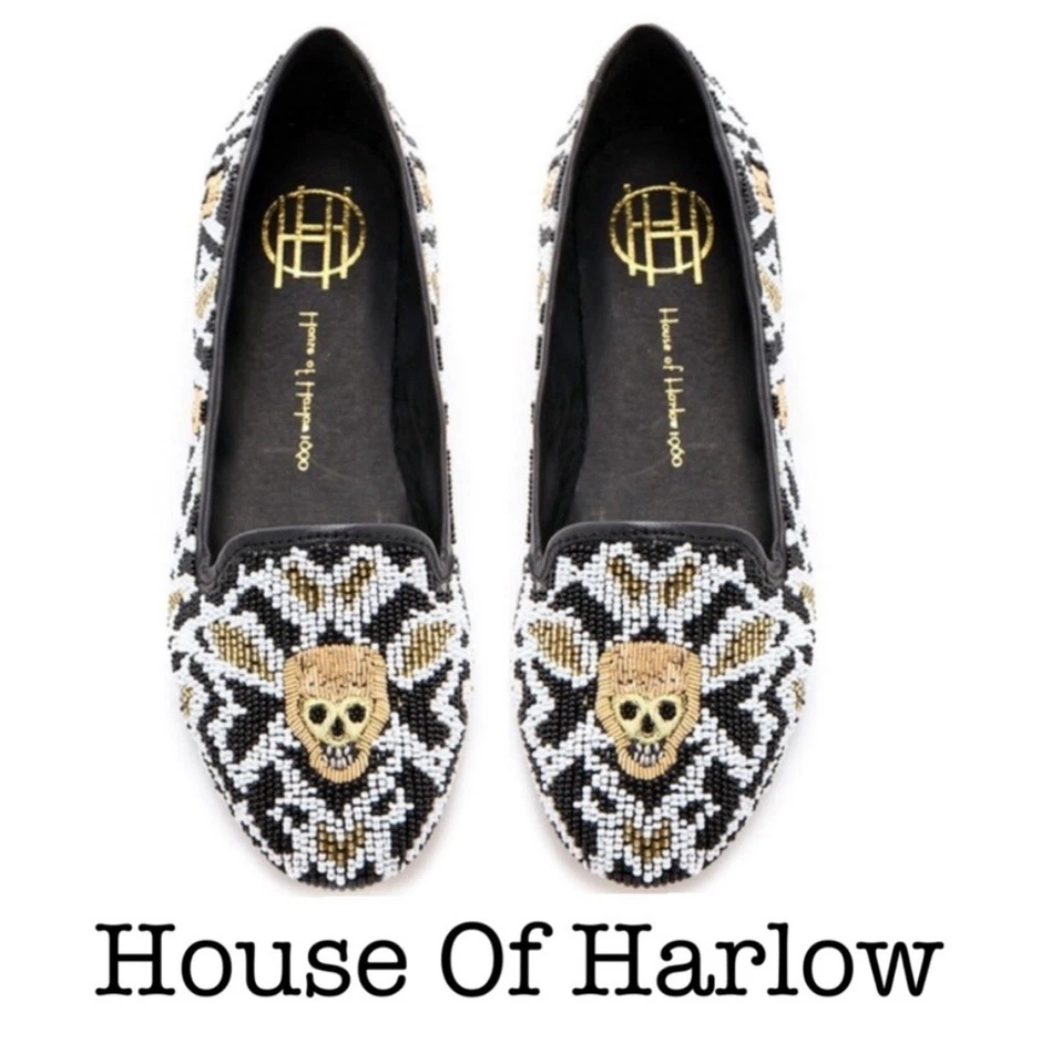 Casa de Harlow 1960 Zenith Calavera Cuentas Planas Talla 7 Foto 1 de 4