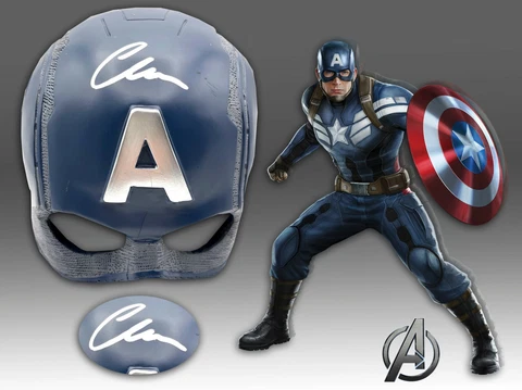 CHRIS EVANS SIGNED AUTOGRAPH MARVEL CAPTAIN AMERICA HELMET BECKETT BAS COA 9 Cover