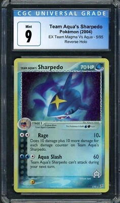 CGC 9 Team Aqua's Sharpedo EX Team Magma VS Team Aqua 5/95 Reverse Pokemon B5 - Image 1 of 2