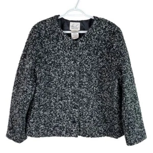 Vintage 90s Kathie Lee Collection Knit Cardigan Sweater Womens XL Gray Button Up - Picture 1 of 4
