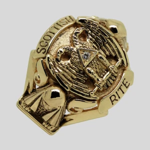 Schottischer Ritus Freimaurer Ring 14K Gold Diamant Tempelritter alle Größen von UNIQABLE - Bild 1 von 12