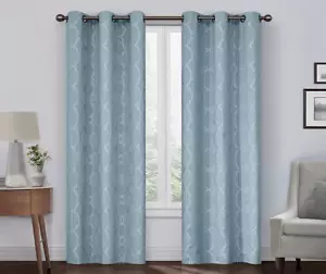 NEW!! Eclipse Hazel Geo Harbor Blackout Grommet Curtain Panel Geometric - Picture 1 of 12