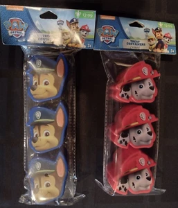 Paw Patrol Chase & Marshal Treat Party Favor Candy Box Containers, NOS, 2 Packs - Picture 1 of 5