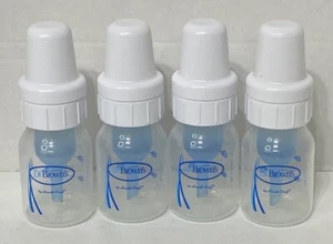 4 Dr Brown's Natural Flow Narrow Level 1 Baby Bottles 2 oz Anti-Colic - Picture 1 of 5