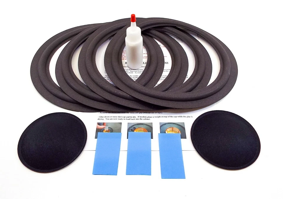 Комплект для ремонта динамика ESS Eclipse M102 10 дюймов пассивный и 10 дюймов низкочастотный динамик с пылезащитными колпачками - Изображение 1 из 1