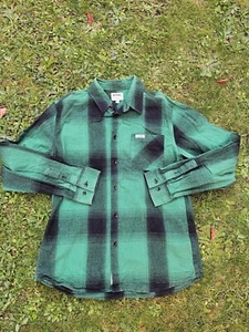 Etnies Indy Flannel Heavy Weight Check Shirt Green Black Large Mens - Picture 1 of 5