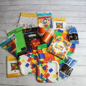Kid Birthday Party Supplies Paper Plates Cups Balloons Banners Decorations Lot - Picture 1 of 11