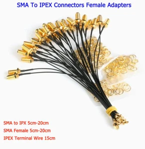 5-20CM SMA To IPEX Connectors Female Adapters WIFI/GSM/3G/GPS RF Coax Cable Wire - Picture 1 of 9
