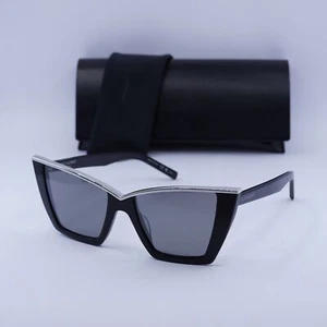 Saint Laurent SL570 002 Black/Silver Mirror 54-17-145 Sunglasses New Authentic - Picture 1 of 7