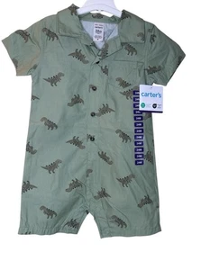 Carter's Olive Dinosaur Button-Up Romper size 24month - Picture 1 of 2