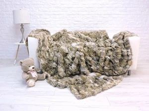 Argentinien Fuchspelz Überwurf: König Decke (86" x 78"), Echtfell Teppich 602 - Bild 1 von 8