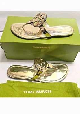 Сандалии Tory Burch Miller металлик кожа - золотистые размер 8,5 - Изображение 1 из 4