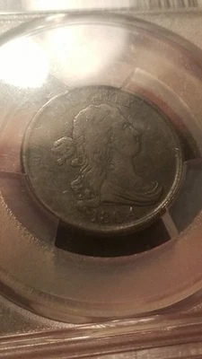 Драпированный бюст PCGS 1804 половина 1/2 цента оценка состояния VF детализация - Изображение 1 из 4