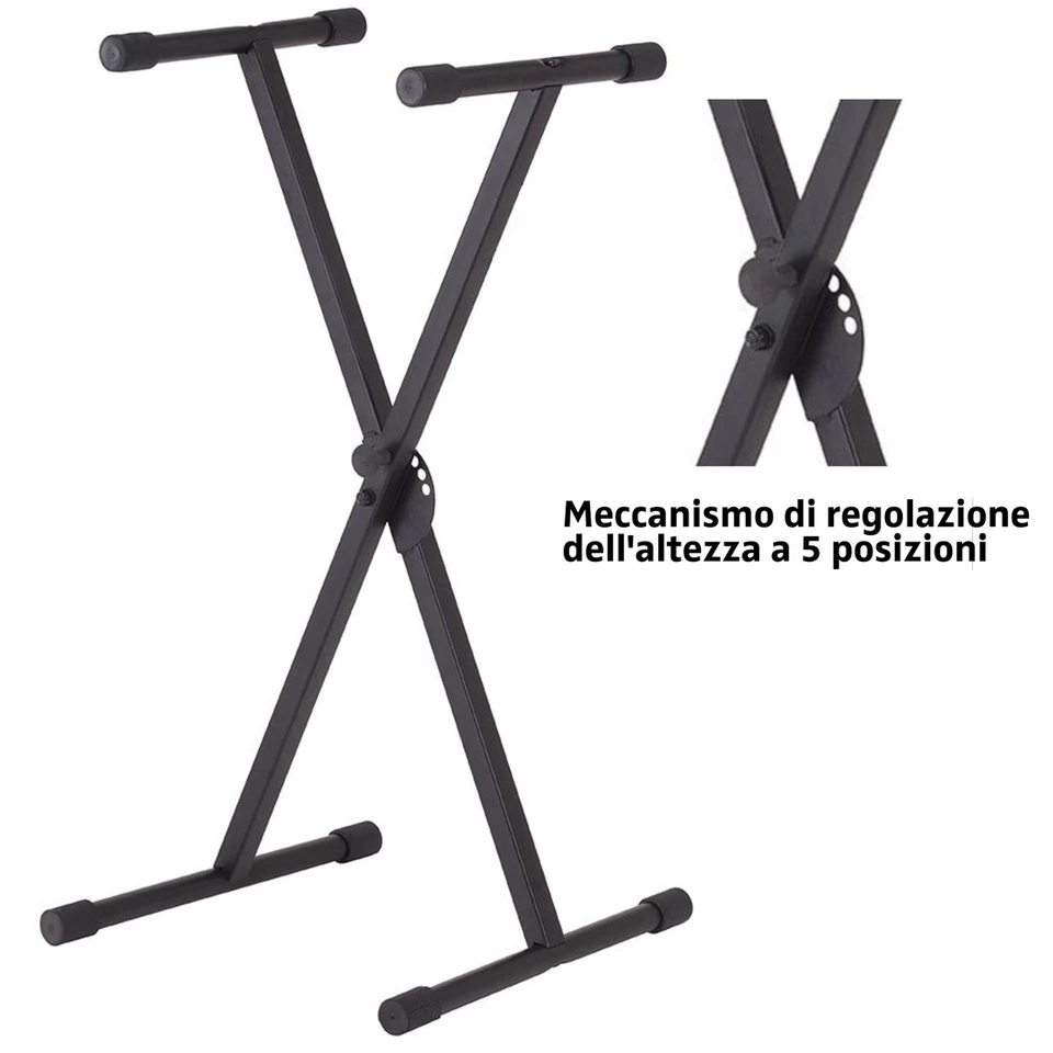 MS Key Stand Supporto Tastiera Musicale Stand pianola regolabile a X - Immagine 1 di 1