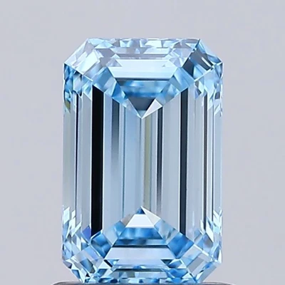 Emerald Cut lab IGI Certifide 1.00 Ct Fancy Vivid Blue VVS2 Handmade Jewelry For - Image 1 of 4