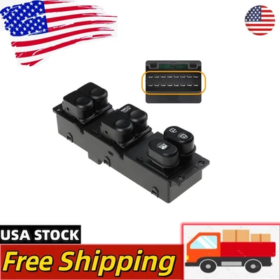 Interruptor de ventana eléctrica maestro de puerta del conductor para Hyundai Accent 2011-2017 repuesto Foto 1 de 4