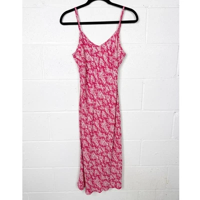 Vestido sin Mangas Gap Midi Para Mujer Talla 6 Rosa Blanco Floral Vintage Años 90 Estilo Rayón Foto 1 de 4