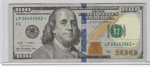 $100 Star note Series 2009 A serial numbers A LF06453962 - Picture 1 of 2