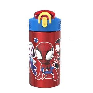 Marvel Spider-Man 18/8 Single Wall Stainless Steel Water Bottle, Flip Straw L... - Picture 1 of 9