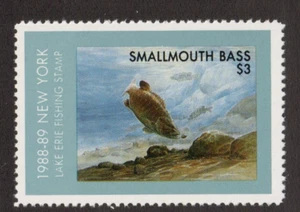 N.Y. #3 Smallmouth Bass fish stamp MNH OG - Picture 1 of 1