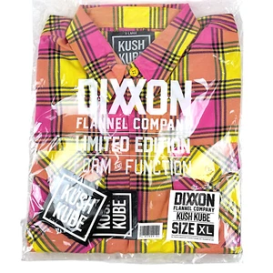 Camisa Dixxon Franela X Kush Kube 420 Franela Para Hombres XL Amarillo Rosa Botón a Cuadros - Imagen 1 de 17
