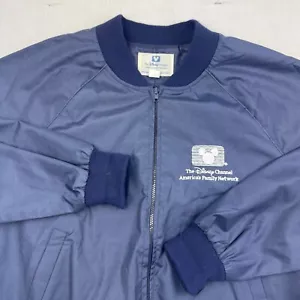 Vintage Disney Channel Windbreaker Jacket Adult Large Blue Disney World 1980s - Picture 1 of 10