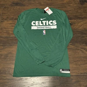 Boston Celtics NBA Nike Dri Fit Equipo Emitido Verde Manga Larga Camisa Talla Lg Alta - Imagen 1 de 18