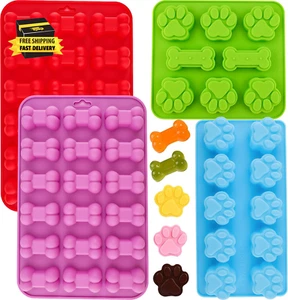 Dog Molds Silicone Puppy Dog Paw and Bone Molds Dog Treat Mold for Homemade,Baki - Picture 1 of 7