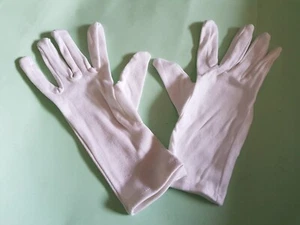 12 pares de guantes de algodón blancos talla L, similares a los guantes de desfile - Imagen 1 de 3