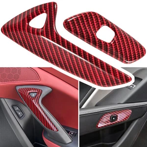 Bordes de cubierta de moldeo de manija de puerta interior de fibra de carbono para Corvette C7 2014-2019 - Imagen 1 de 9
