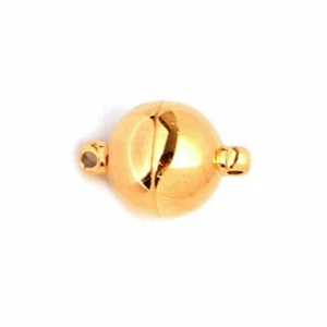 10mm Stainless Steel Magnetic Clasps Round Gold Plated 15mm x 10mm - Bild 1 von 3