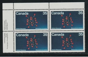 1980 Canada SC# 865 UL - Uranium - Plate Block M-NH Lot # 2969 - Picture 1 of 1