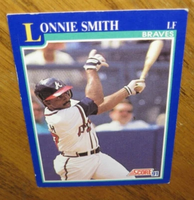 1991 Score Atlanta Braves Baseball Card #543 Lonnie Smith - Image 1 of 2