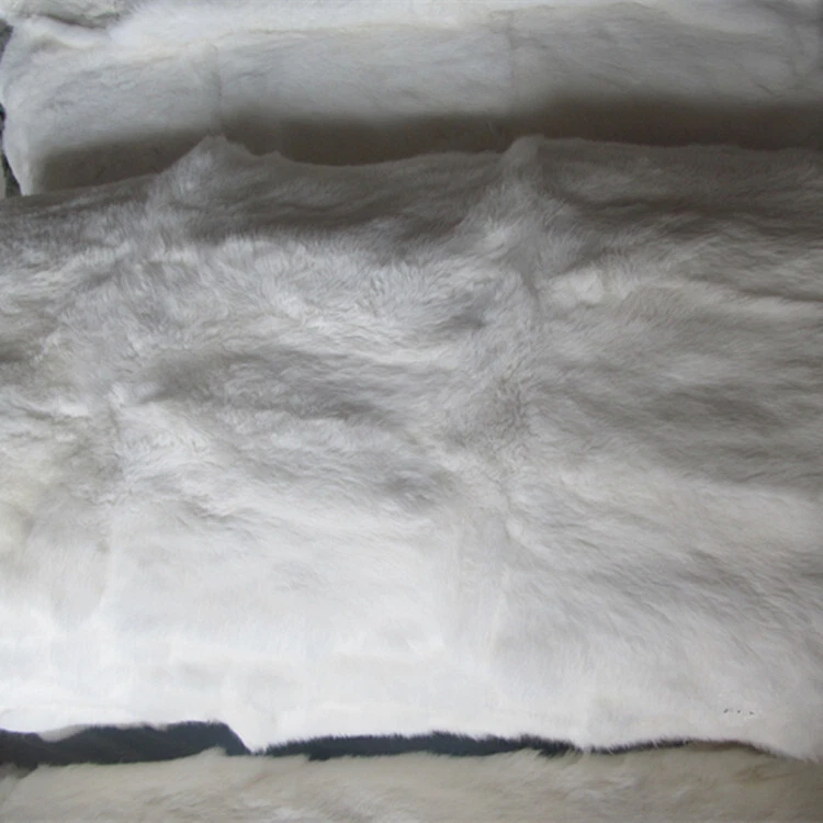 Manta de piel de conejo real natural de cuero placa suave con forro 78*38 pulgadas Foto 1 de 1