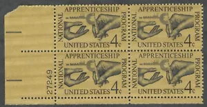 US. 1201. 4c. Edición de aprendizaje. Bloque de placas de 4. PB4. MNH. 1962 - Imagen 1 de 2