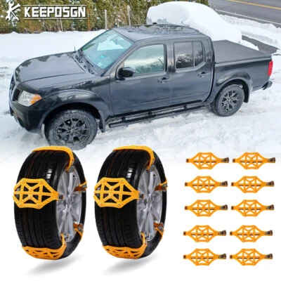 Cadenas de neumáticos de nieve de coche 10 piezas barro antideslizante emergencia para Nissan Frontier Titan XD Foto 1 de 4