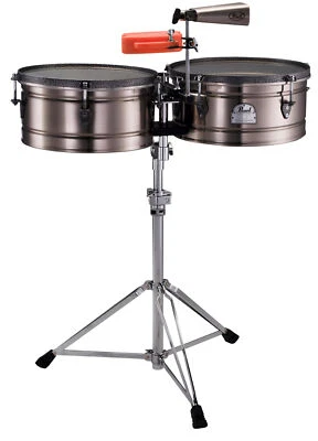 Timbales firma Pearl Marc Quinones 14x7" y 15x7" carcasas de acero + distribuidor de soporte Foto 1 de 4