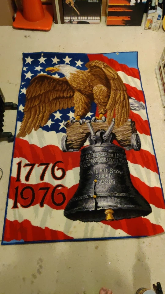 Alfombra Leyenda Americana Bandera Bicentenario 1776-1976 Campana Águila Patriótica de Estados Unidos Foto 1 de 1