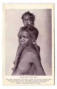 AUSTRALIEN um 1905 PPC ABORIGINE MUTTER TRÄGT KIND - UNBENUTZT - Bild 1 von 2