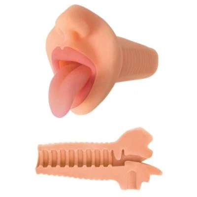 CURVE TOYS Masturbatore a forma di bocca stimolatore succhia pene maschile vibrante sex toy