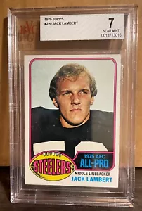 Jack Lambert 1976 Topps #220 AP RADIOCONTROL Beckett grado en muy buena condición 7 sin precio base Pittsburgh Steelers - Imagen 1 de 3
