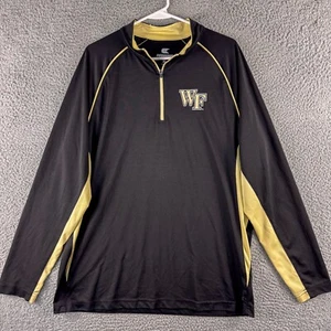 Wake Forest Demon Deacons 1/4 Zip Pullover Mens XL Black Gold Athletic Gym Run - Picture 1 of 13