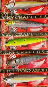 LUCKY CRAFT Gunfish 115 Topwater 4 1/2” 3/5oz Walking Pencil Popper -PICK - Picture 1 of 48