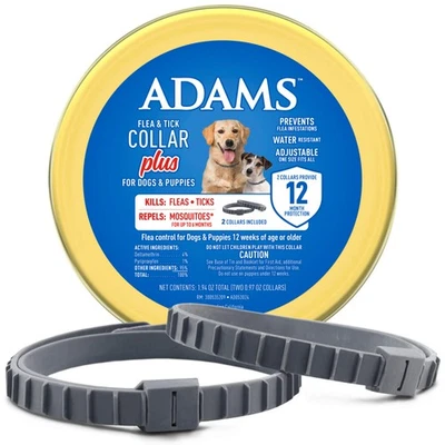 Adams Plus Premium Gold Flea & Tick Collar for Dogs, 2 pack, One size - Image 1 of 4