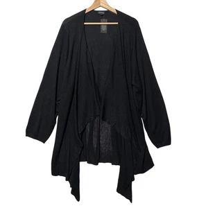 Torrid Open‑Front Cardigan Asymmetrical Long Sleeve Size 6 = 6X Black Office - Picture 1 of 13