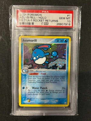 2004 POKEMON EX TEAM ROCKET RETURNS #1 AZUMARILL-HOLO PSA 10 - Image 1 of 2